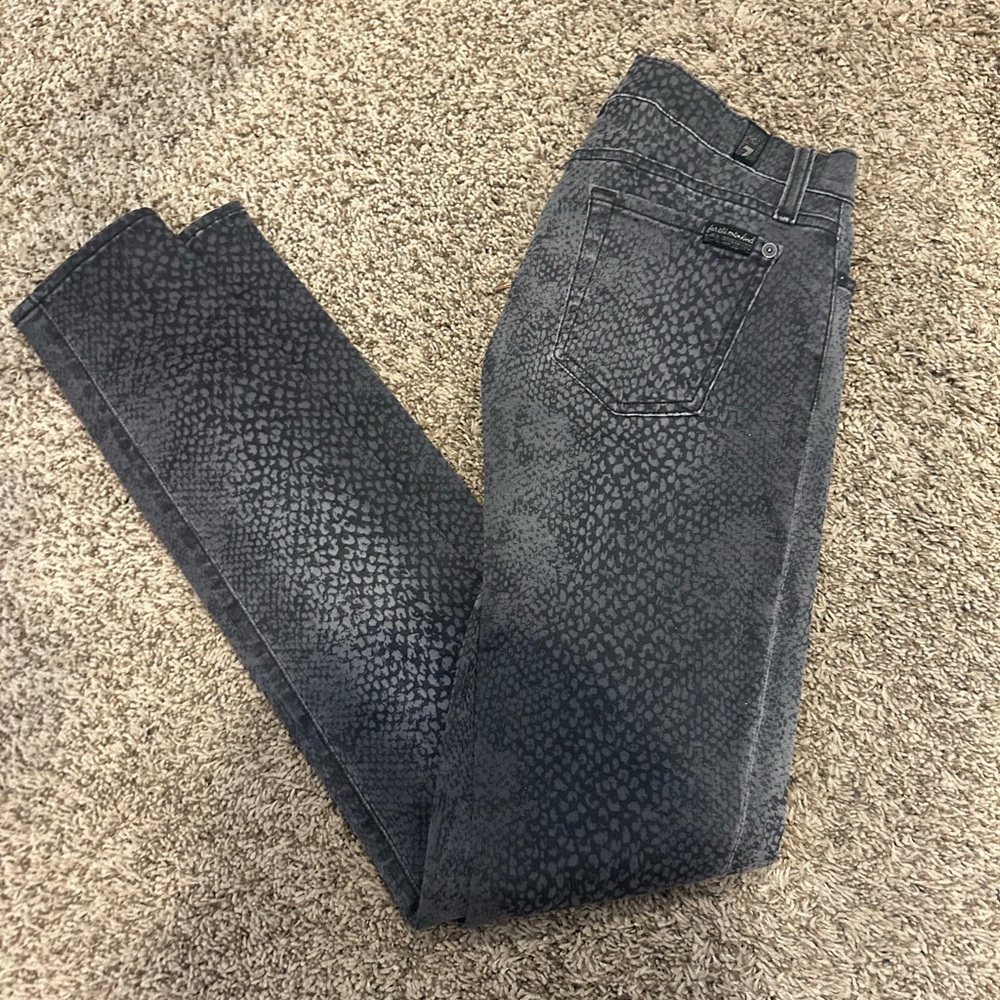 7 For All Mankind - Gray Snakeskin Jeans